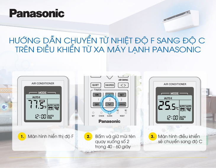 Hướng dẫn sử dụng điều khiển điều hòa Panasonic đơn giản