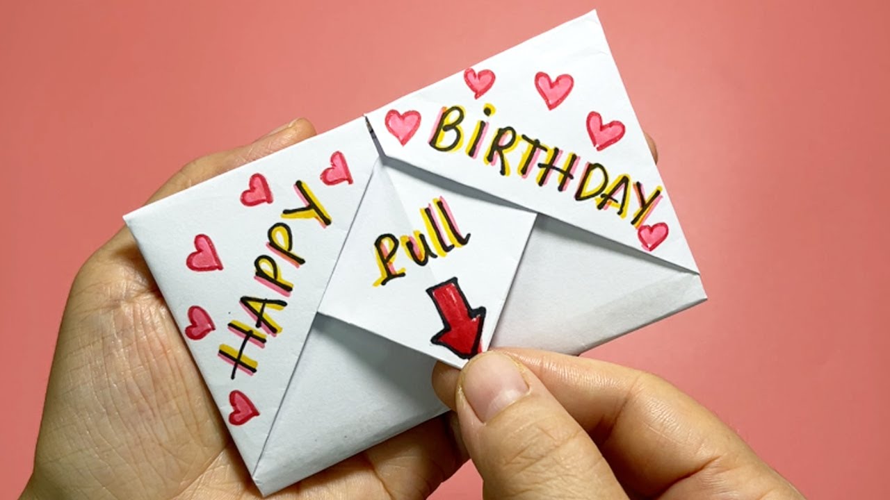 Cách làm thiệp sinh nhật đơn giản chỉ 1 tờ giấy | How to make Birthday ...
