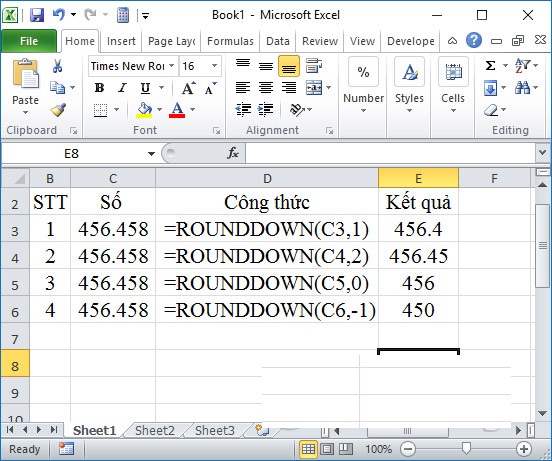 8 Cách làm tròn số trong Excel với hàm Round, Roundup...