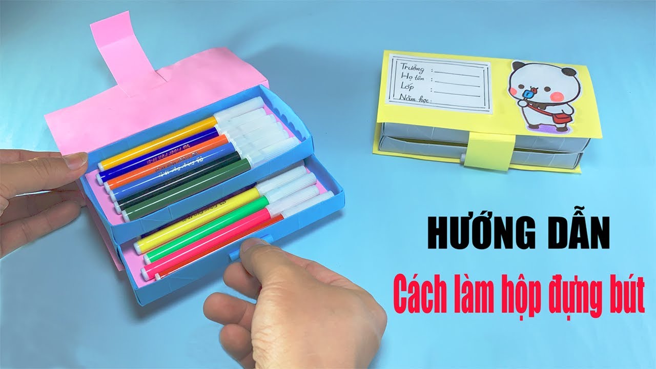 Cách gấp hộp bút / Tự làm hộp bút bằng giấy / How to make a paper ...