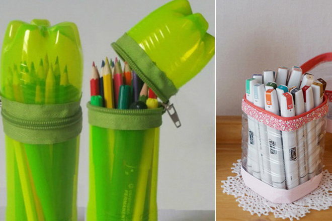 Rất Hay: 5 cách làm hộp đựng bút bằng chai nhựa siêu đơn giản