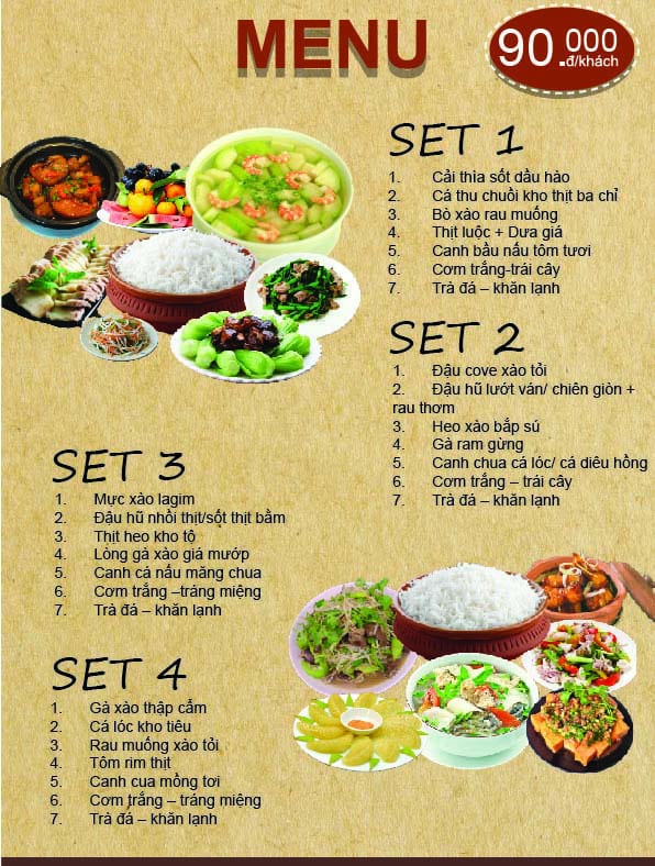 MENU KHACH DOAN – Khu du lịch sinh thái Kotam