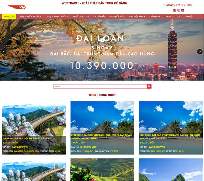 9 mẫu giao diện website du lịch ĐẸP, chuyên nghiệp