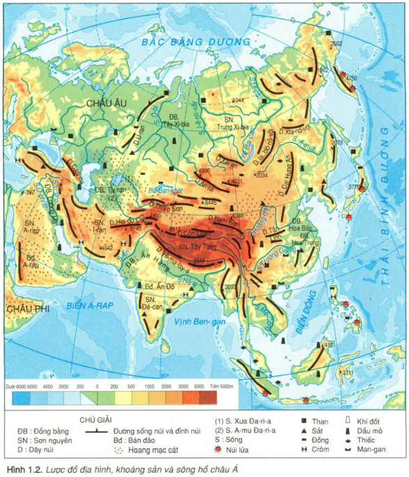 Lý thuyết vị trí địa lí, địa hình và khoáng sản SGK Địa lí 8