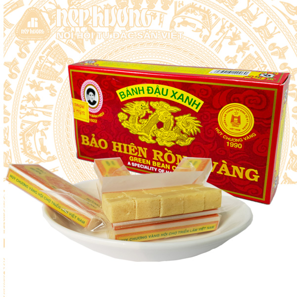Bánh đậu xanh Bảo Hiên Rồng Vàng-Hộp 330g ⋆ Đặc sản Nếp Hương