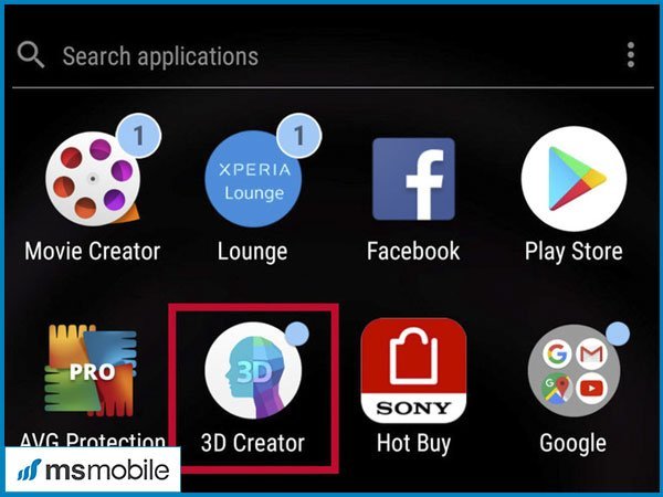  bạn vào ứng dụng 3D Creator trên danh sách ứng dụng trên màn hình