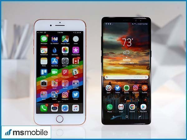 Màn hình trên hai hãng Samsung và iPhone