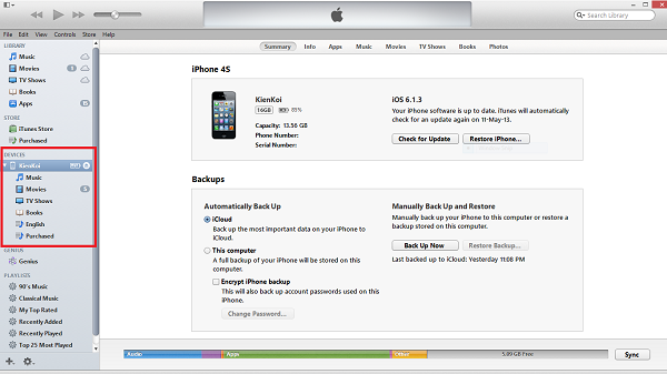 Hướng dẫn khôi phục cài đặt gốc cho iPhone 4 bằng iTuness
