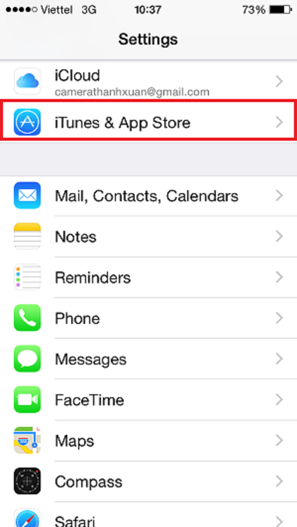 Huong dan cach thay doi tai khoan Apple ID noi tren IPhone 6 2