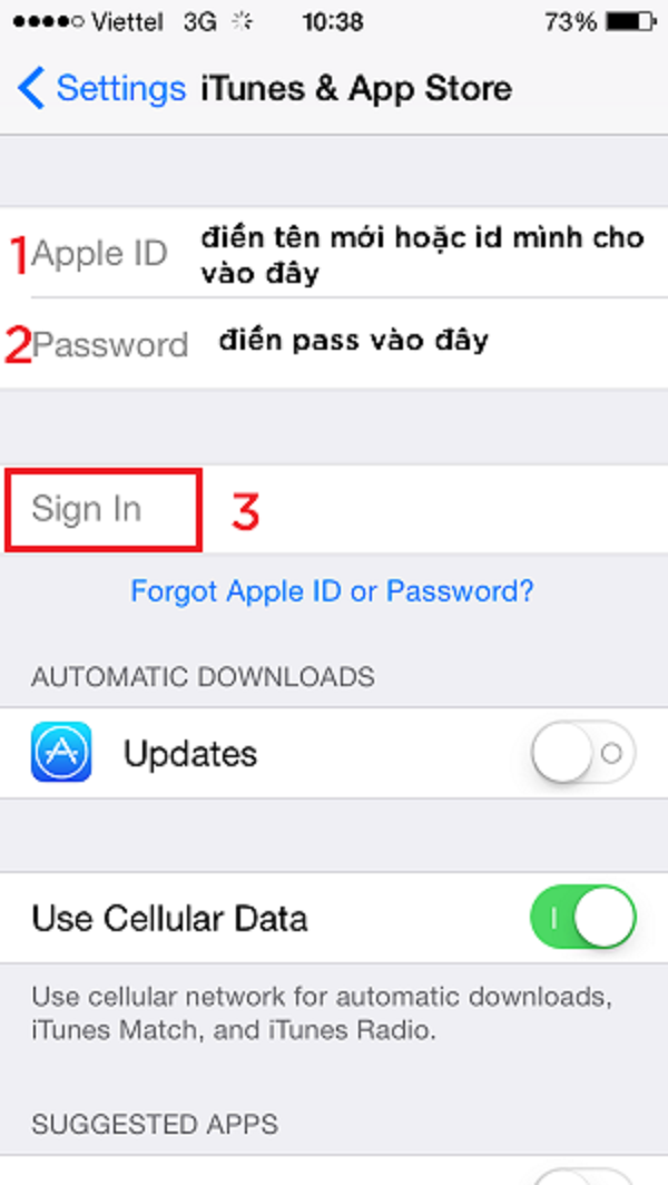 Huong dan cach thay doi tai khoan Apple ID noi tren IPhone 6 5