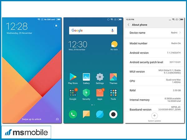 Android 7.1.2 Trên Xiaomi Redmi 5a