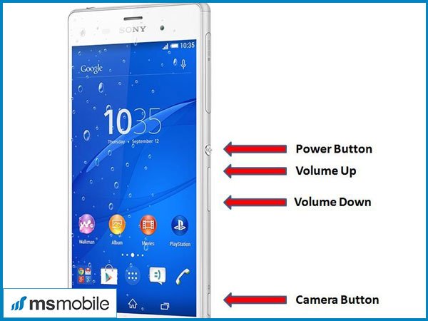 Cách 2: Hard Reset Sony Xperia XA
