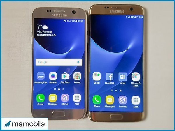 Samsung Galaxy S7 Edge đặt cạnh S7