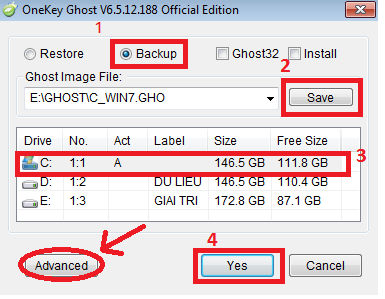 Hướng dẫn Ghost win 7 bằng phần mềm Onekey Ghost