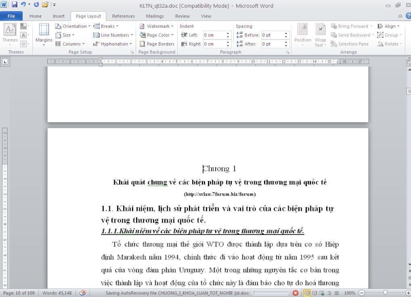 Cách đánh số trang trong word 2010