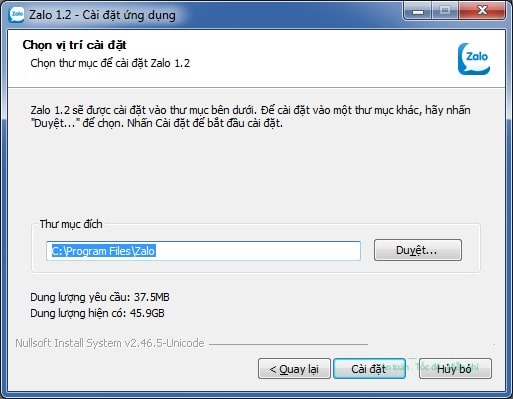 Hướng dẫn cài đặt zalo về cho máy tính