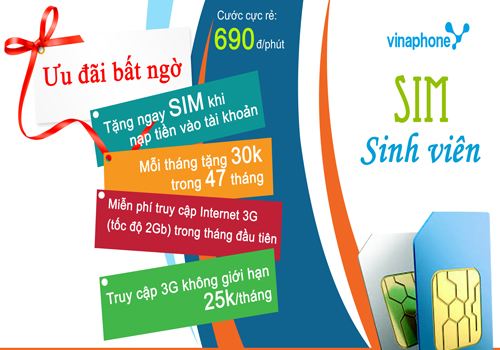 Giá gói cước gọi của Sim sinh viên Vinaphone