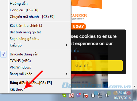 Khắc phục lỗi không gõ được tiếng Việt cho dù máy tính có Unikey