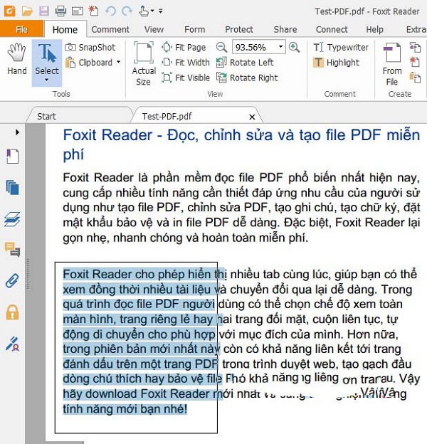Hướng dẫn cách Copy File PDF, sao chép nội dung dữ liệu PDF sang file Word bằng Foxit Reader