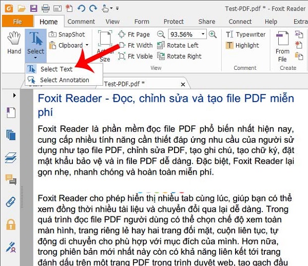 Hướng dẫn cách Copy File PDF, sao chép nội dung dữ liệu PDF sang file Word bằng Foxit Reader