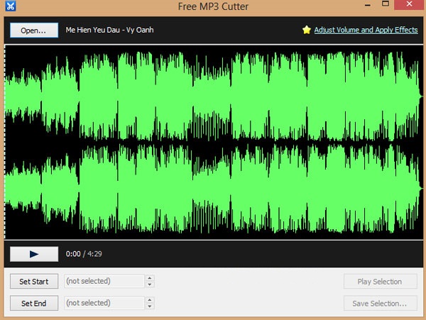 Cắt file MP3 miễn phí bằng phần mềm Free MP3 Cutter trên máy tính