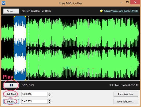 Cắt file MP3 miễn phí bằng phần mềm Free MP3 Cutter trên máy tính