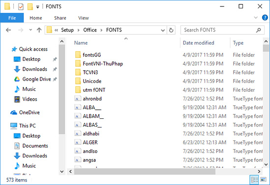 Hướng dẫn cài đặt font chữ cho Windows không cần truy cập font hệ thống