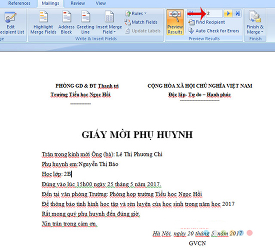 Hướng dẫn cách trộn thư trong Microsoft Word