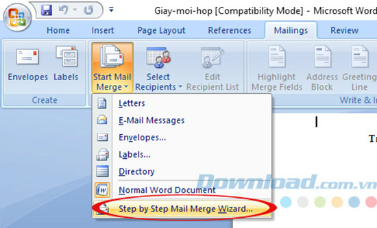 Hướng dẫn cách trộn thư trong Microsoft Word
