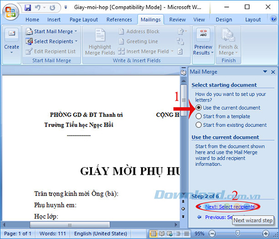 Hướng dẫn cách trộn thư trong Microsoft Word