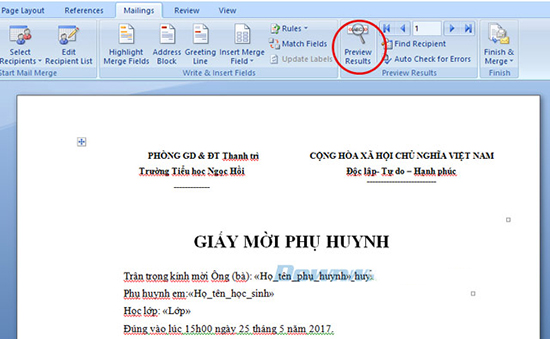 Hướng dẫn cách trộn thư trong Microsoft Word