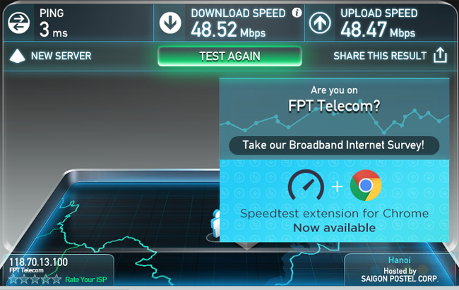 Hướng dẫn kiểm tra tốc độ internet mạng Viettel nhanh và đơn giản bằng SpeedTest