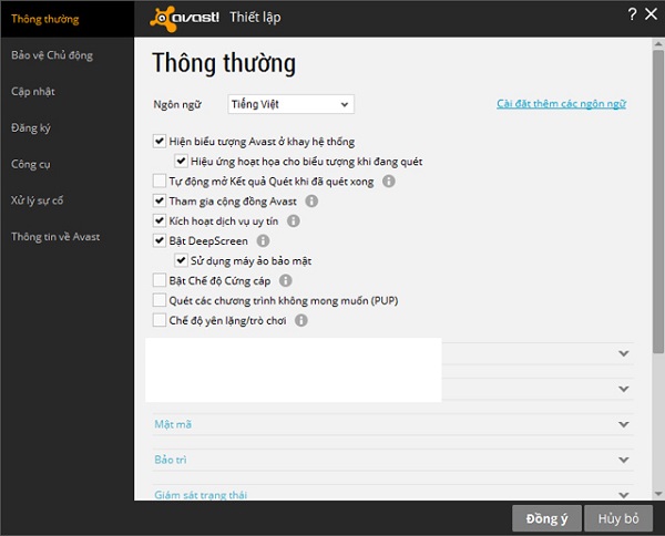 Hướng dẫn cách cài đặt ngôn ngữ tiếng Việt cho phần mềm diệt virus Avast Free Antivirus