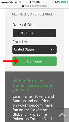 Hướng dẫn tạo tài khoản Pokemon Trainer Club trên điện thoại nhanh nhất