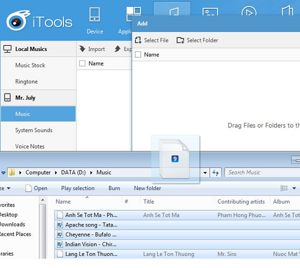 Hướng dẫn cách copy nhạc vào iphone không cần itunes