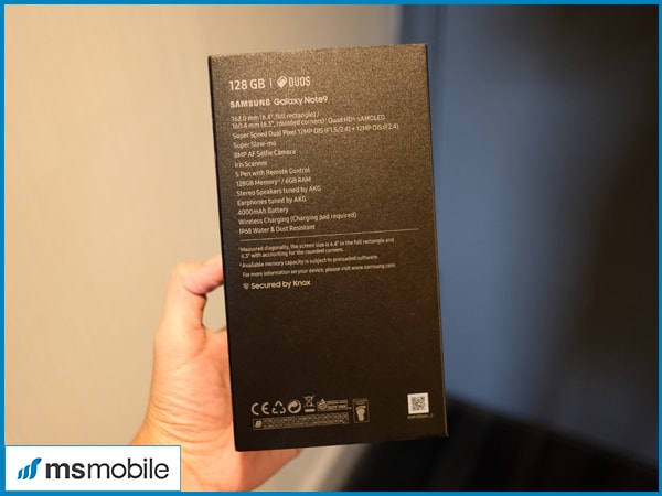 Thông số kĩ thuật trên Samsung Galaxy Note 9