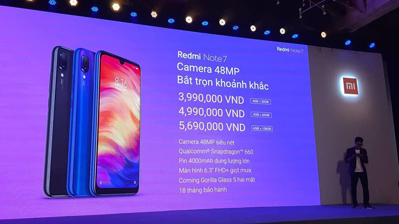 Xiaomi Redmi Note 7 ra mắt tại VN phiên bản chính hãng