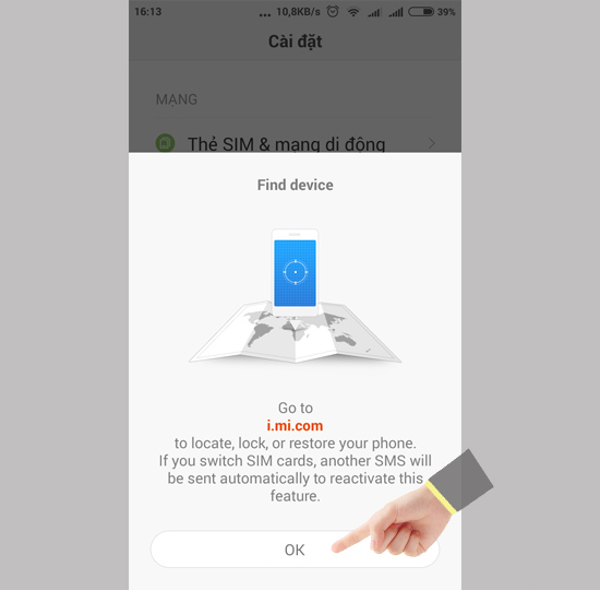 Tìm điện thoại Xiaomi bị mất, vô hiệu hóa điện thoại Xiaomi từ xa, xóa dữ liệu trên điện thoại Xiaomi bị mất