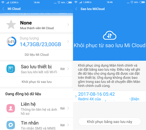 Hướng dẫn sao lưu và khôi phục dữ liệu trên điện thoại Xiaomi
