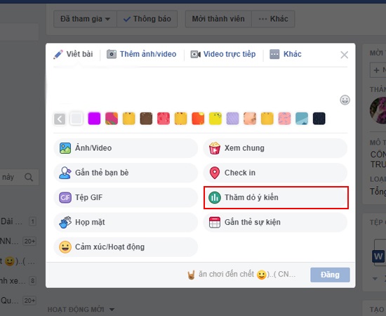 Tạo cuộc thăm dò ý kiến trên Facebook, tạo thăm dò ý kiến trên Group Facebook