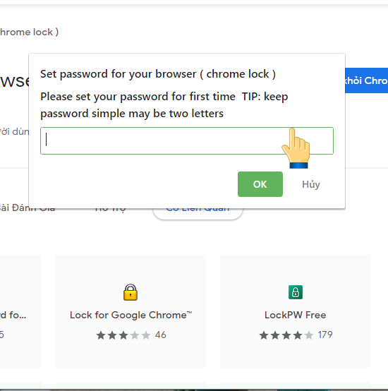 Đặt mật khẩu cho trình duyệt Chrome, Cốc cốc