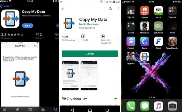 Mẹo chuyển nhanh dữ liệu qua lại giữa iOS và Android sử dụng Copy My Data