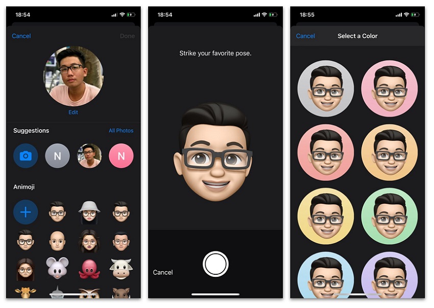 Tùy chọn ảnh danh bạ, iMessages bằng Memoji trên iPhone iPad (iOS 13)