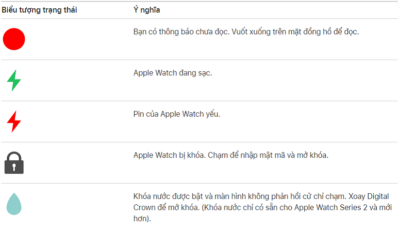 Các biểu tượng trạng thái trên Apple Watch có ý nghĩa gì, hãy cùng tìm hiểu