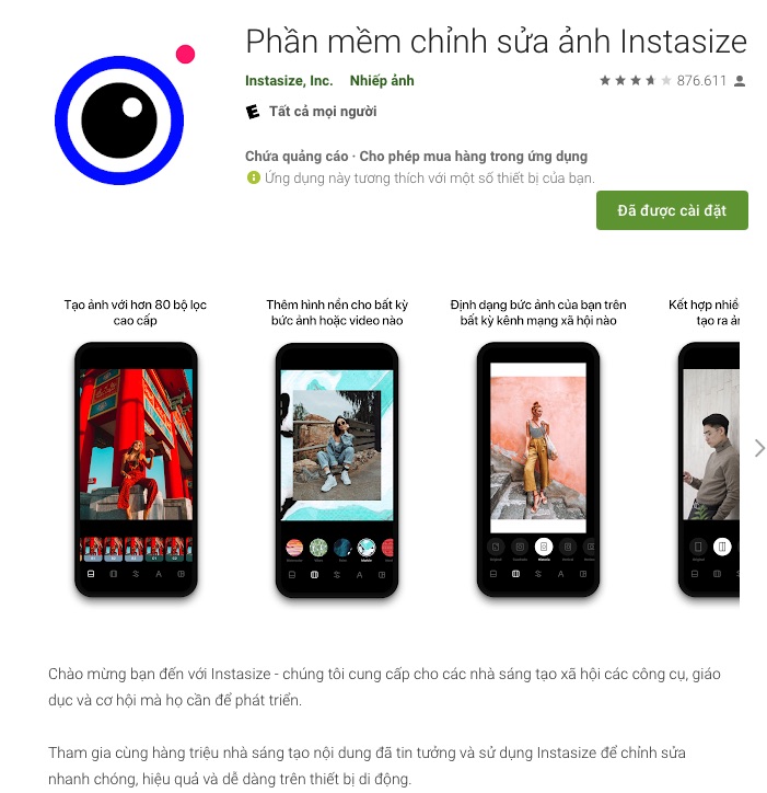 Sử dụng Instasize hỗ trợ Instagram, phần mềm nhất định phải có nếu bạn dùng Instagram