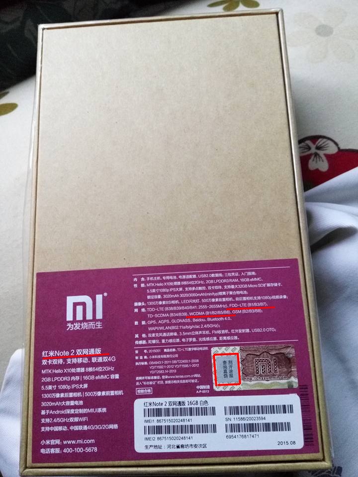 Cách phân biệt Xiaomi Redmi Note 2 phiên bản 799 và 899