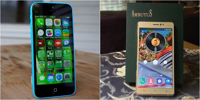 So sánh iPhone 5c Lock vs Arbutus AR6 Plus: Nhà Táo dành phần thắng