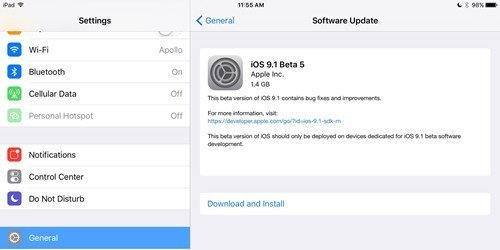 iOS 9.1 beta 5 được Apple tung ra và bổ sung nhiều tính năng