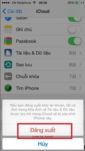 Hướng dẫn cách thay đổi tài khoản iCloud trên iPhone 6S Lock